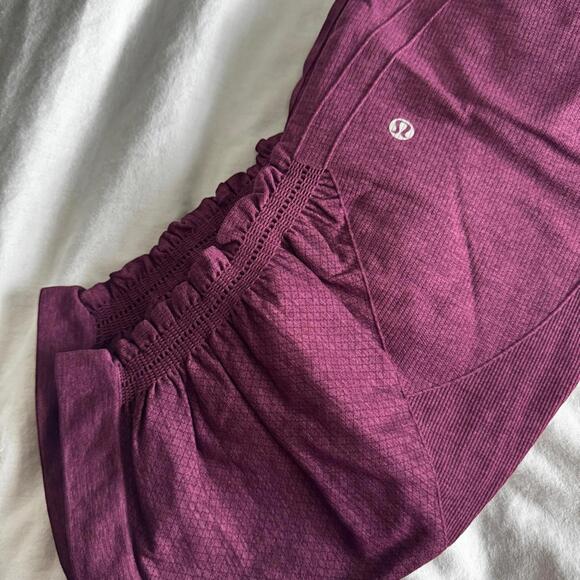1 Lululemon In The Flow Crop II - Heathered Bordeaux Drama - Picture 4 of 9